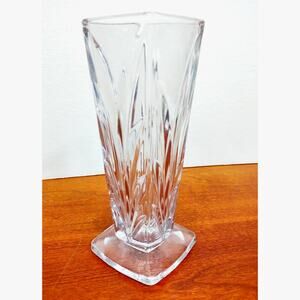 Square Crystal Vase Shannon Designs of Ireland 24% Hand Cut Lead Crystal 8.25"